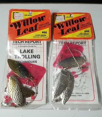 Lot Of 2 NOS Luhr Jensen Willow Leaf #66 Trolling Attractors Fishing Pop Gear