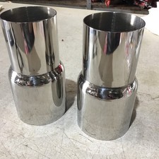 Lot Of Two 2 Chrome Exhaust Adapter 3.0id - 2.5 Id 6 Overall Length