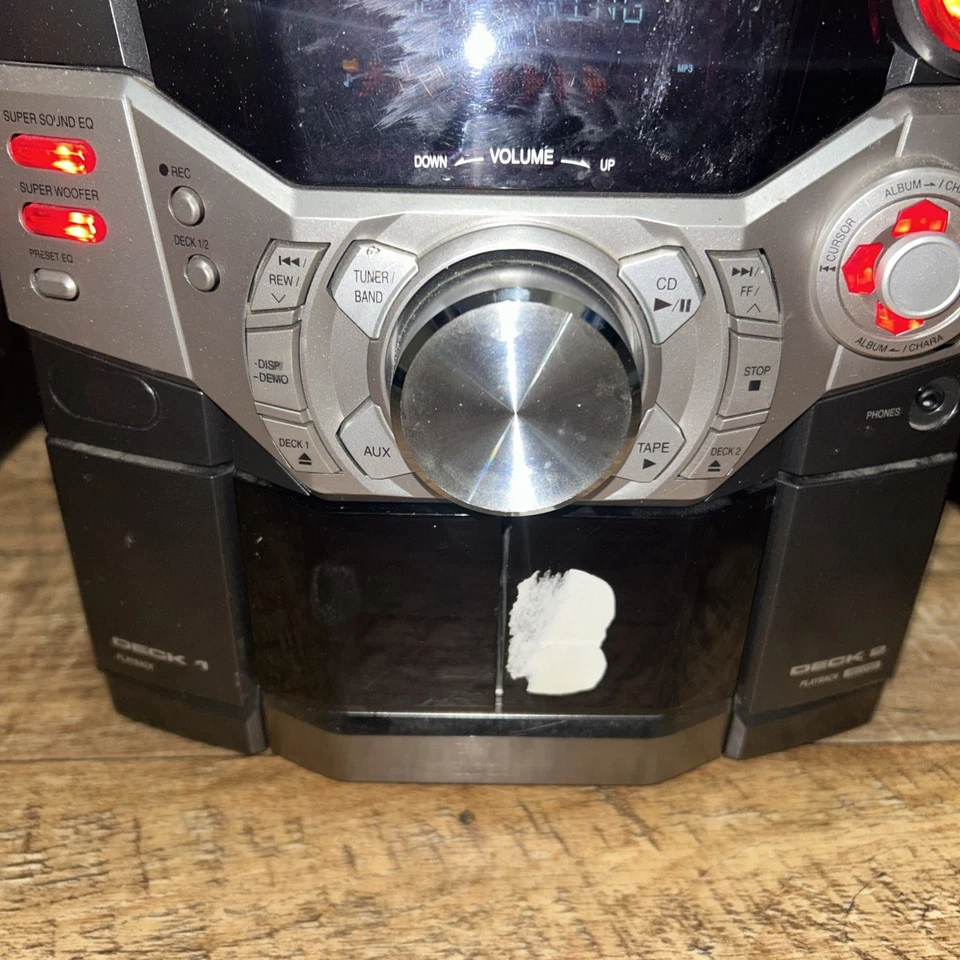 Panasonic SA-AK510 Stereo Syste5 Cd's mp3 Dual Cassette No Remote Tested Read  - Image 3 of 4