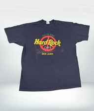 Vintage Hard Rock Cafe San Juan T-shirt XL Made In USA Navy Blue