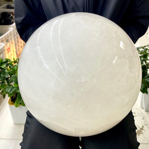 33.7LB Large Natural White Crystal Clear Quartz Crystal Sphere Ball Healing - Picture 9 of 11