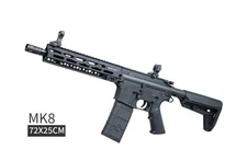 Full Size Black MK8/AR16 Electric Full Auto 7mm-8mm Gel Blaster