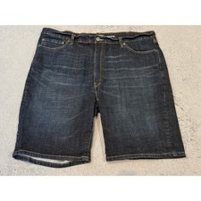 Signature Levi Strauss Mens Athletic Fit Dark Wash Denim Jean Shorts Size 42