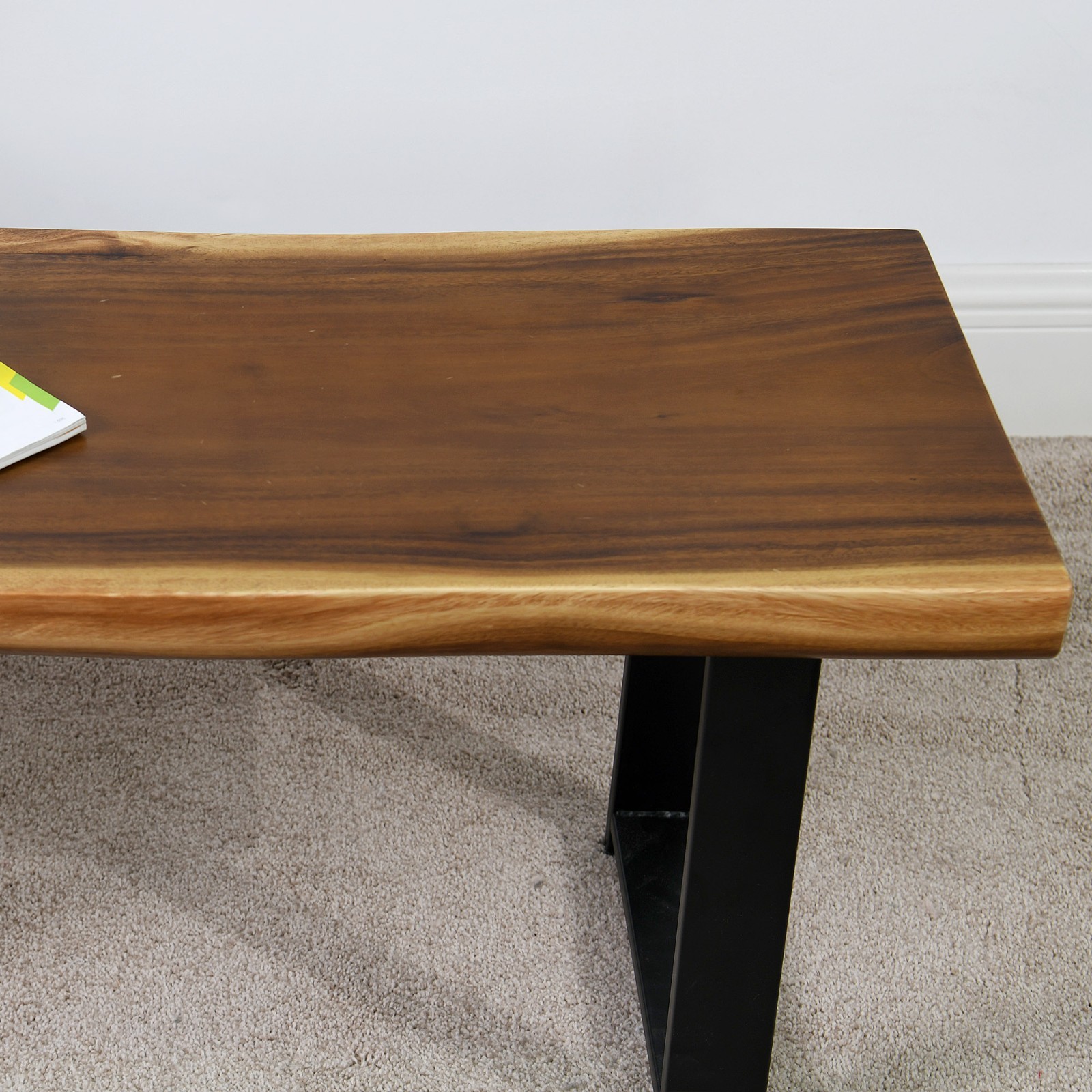 Rustic Suar Bench Table Natural Edge Solid Wood Seat Entryway Hallway Seating