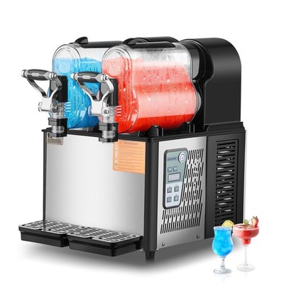 340W 6L Dual Tank Ice Drink Maker Stainless Steel Temperature Regulation