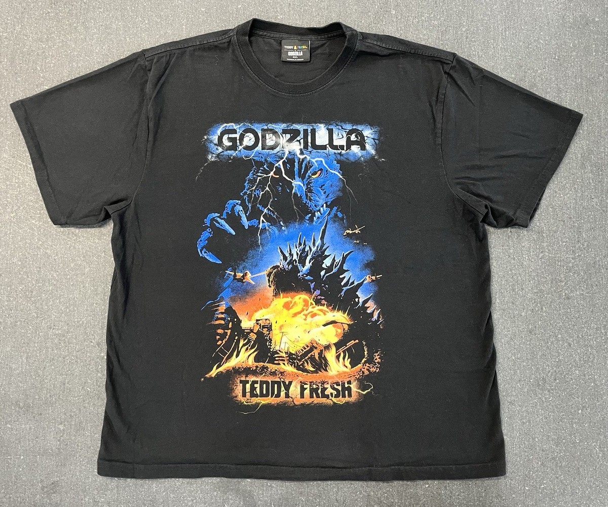 Teddy Fresh X Godzilla Collab Men Black Crew T-Shirt King Of