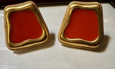 Vintage Anne Klein Clip On Earrings Bright Orange Enamel Goldtone