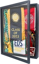GraduatePro Shadow Box Frame 13X16 Display Case with Linen Back, Real Glass Wind