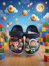 New Toy Story Themed, Kids Crocs, With Clogs Woody Buzz Lightyear Charms S945 