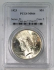 1923 Peace Silver Dollar - PCGS Certified MS64 !!