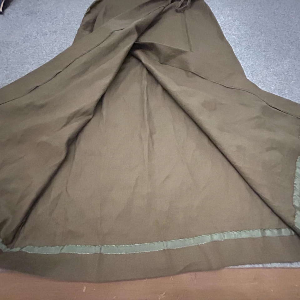 Юбка женская Jones New York 12 оливково-зеленая с завязками на талии 100% лен миди трапециевидная - Изображение 3 из 4