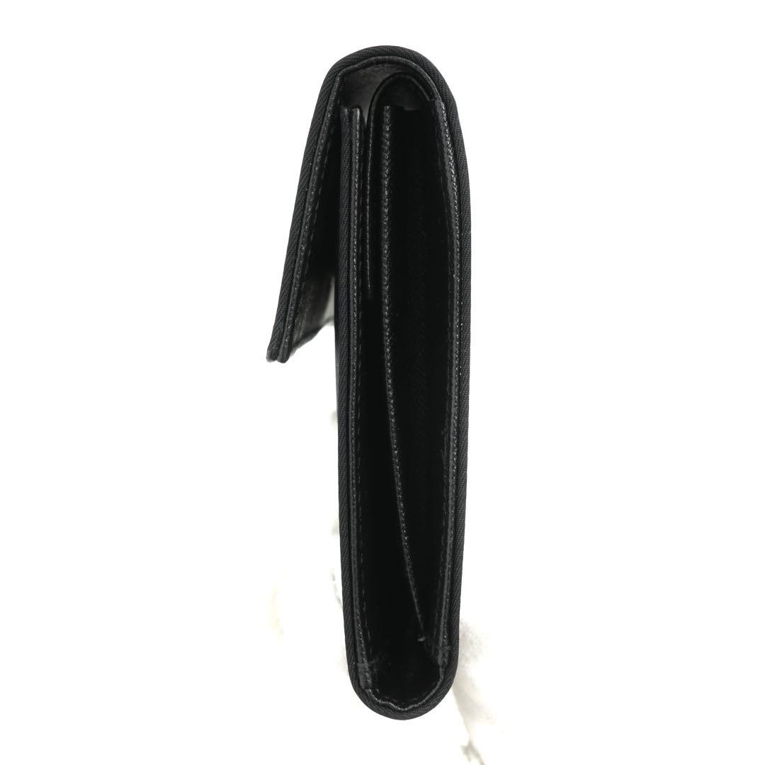 Prada Mini Wallet Triangular Plate Nylon Black Go… - image 8