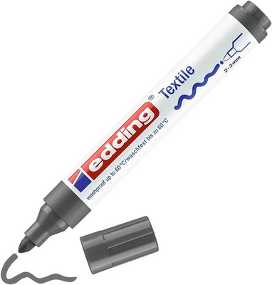 Edding 4500 Textile Marker - Grey - 1 Pen - round Nib 2-3 Mm - Permanent Fabric 