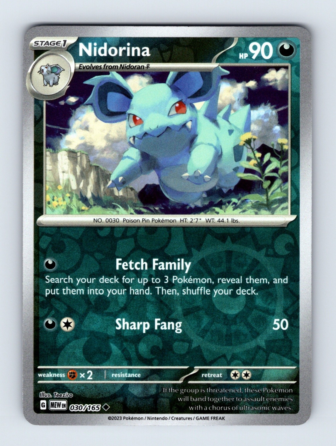 Nidorina - Scarlet & Violet 151 030/165 - Reverse Holo - Uncommon - NM - Pokémon