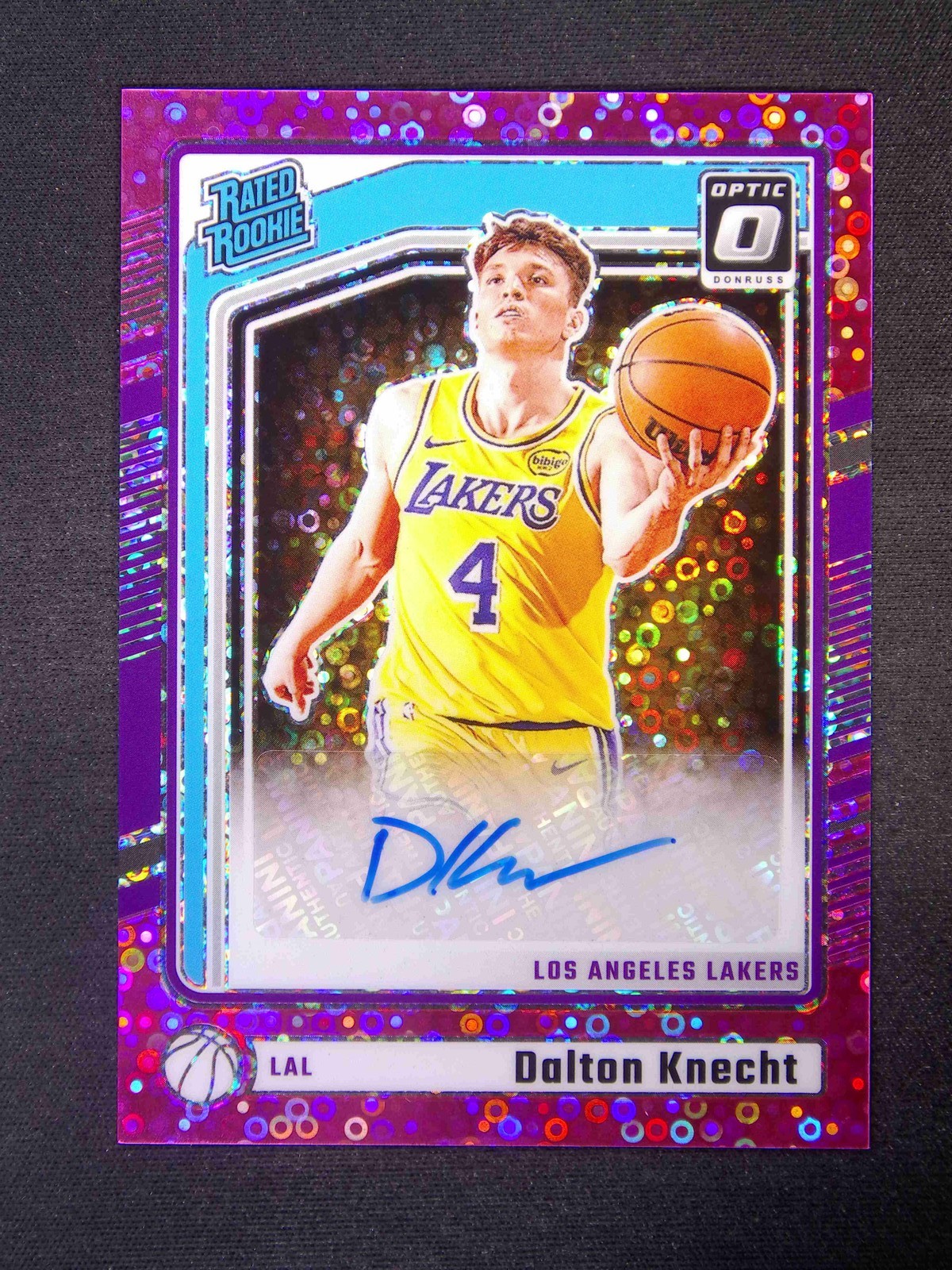 2024-25 Panini Donruss Optic Dalton Knecht Rated Rookie Auto Fast Break Pink /25