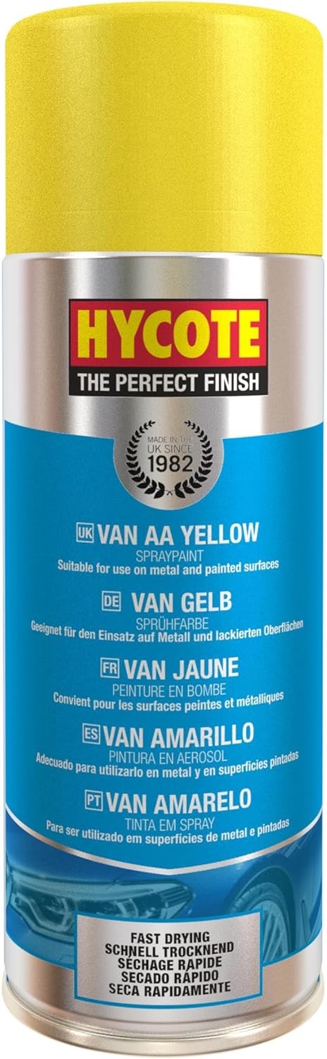 Hycote Fast Drying Aerosol Car Spray Paint, Van AA Yellow, 400 ml