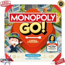 Monopoly GO! Fast Family Board Game 2-4 Players Travel Fun Ages 8+