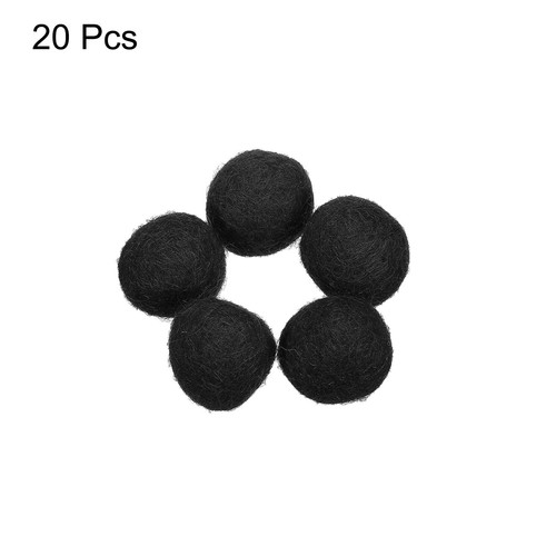 Lana Feltro Palline Perline Lana Feltro Lana Tessuto 2cm 20mm Nero 20pz - Foto 3 di 5