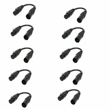 10 Pack DMX Adapters cables 3 Pin Female To 5 Pin Male 