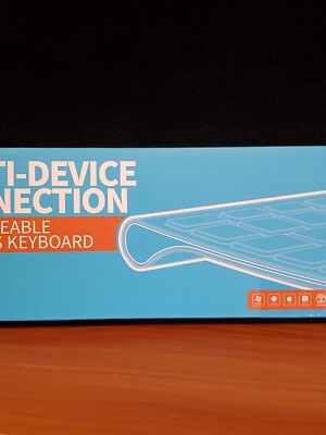iClever IC-BK10 Keyboard Bluetooth Universal Rechargeable Ultra Slim Size White