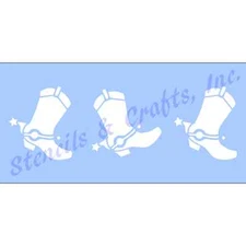 3 1/2" COWBOY BOOT STENCIL WESTERN STENCILS TEMPLATE CRAFT PAINT BORDER NEW  