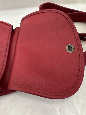 COACH VINTAGE BERKELEY 90'S RED SUEDE & LEATHER SADDLE BAG