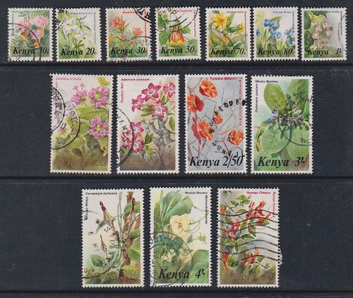 Kenia 1983 Flores Usadas Acuarelas Definitivas Rena Fennessy Nyungu Chepuo