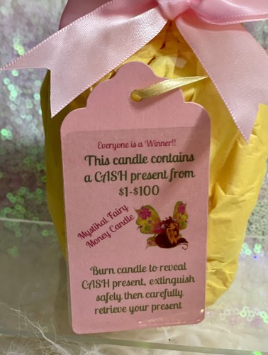 FAIRY CASH CANDLE•Money Candle w/ REAL $ money inside•EACH CONTAINS From $1-$100 - Picture 11 of 17