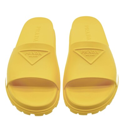 Prada Men Soft Slides Yellow Rubber 2X3085 Size 12 New | eBay