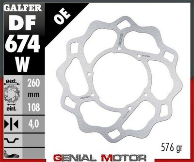 Galfer Bremsscheiben Vorderseite WAVE FIXED 260x4mm HM CRE BAJA RR 2009