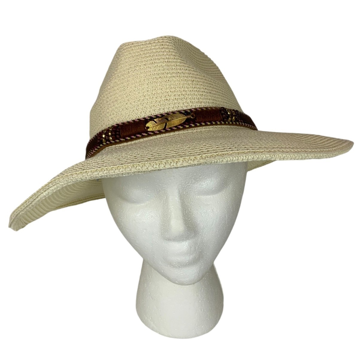 Wide Brim Straw Cowboy Hat with Interchangeable Bands Women Sun Hat Stetson Natural Grand Loop Outdoor Straw Hat | JW Stores main image 3