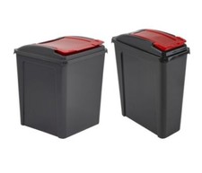 Pattumiera 25L 50L per cucina coperchio patta giardino conservazione rifiuti plastica UK
