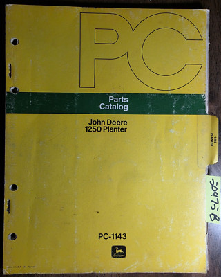 John Deere 1250 Planter Parts Catalog Manual PC-1143 5/75