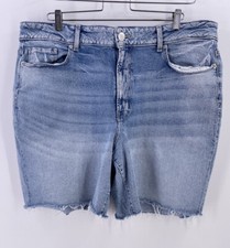Maurices Hi Rise Shorts 24W Blue Light Wash Raw Hem Stretchy