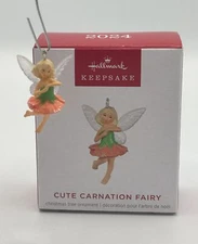 Hallmark Keepsake 1.12" Miniature Ornament 2024, Mini Cute Carnation Fairy