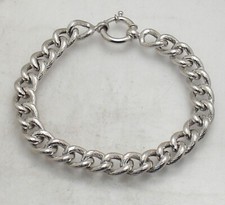 8" Diamond Cut Cuban Curb Link Bracelet Anti-tarnish Real 925 Sterling Silver