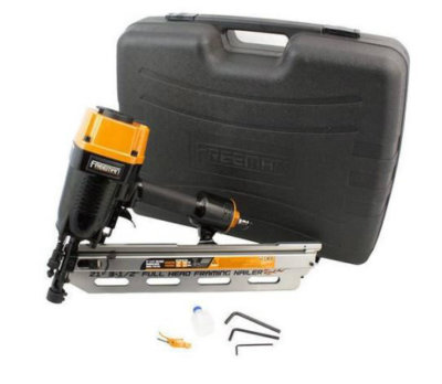 Nailer 21-Degree Framing Roof Decking Wood Fencing Pneumatic Case Black Yellow 
