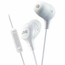JVC Marshmallow Wired Headphones - White 3.5mm plug mic NEW SEALED ha-fx38m