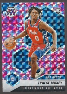 2020-21 Mosaic #263 Pink Camo Prizm NBA Debut Tyrese Maxey Rookie RC 76ers