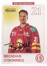 Autogramm Brendan O'Donnell Eishockeyspieler DEG Originalunterschrift