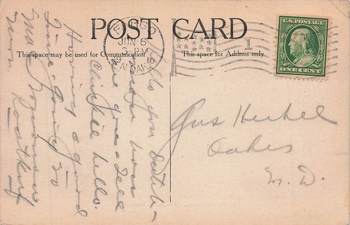 POSTAL DE COLECCIÓN FARGO ND SOUTH BROADWAY 1910 112923 S - Imagen 2 de 2