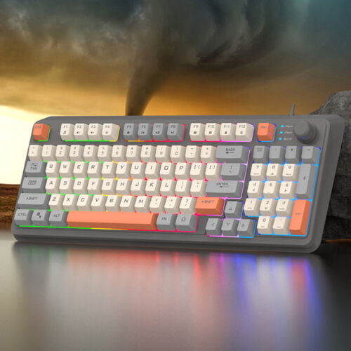 K82 Gamer-Tastatur, 94 Tasten, kabelgebunden, für Notebook, Laptop, Desktop (sch - Bild 5 von 7