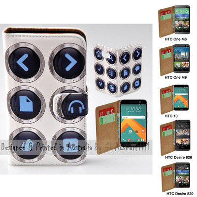For HTC Series Mobile Phone - Gadget Icon Theme Print Wallet Phone Case Cover