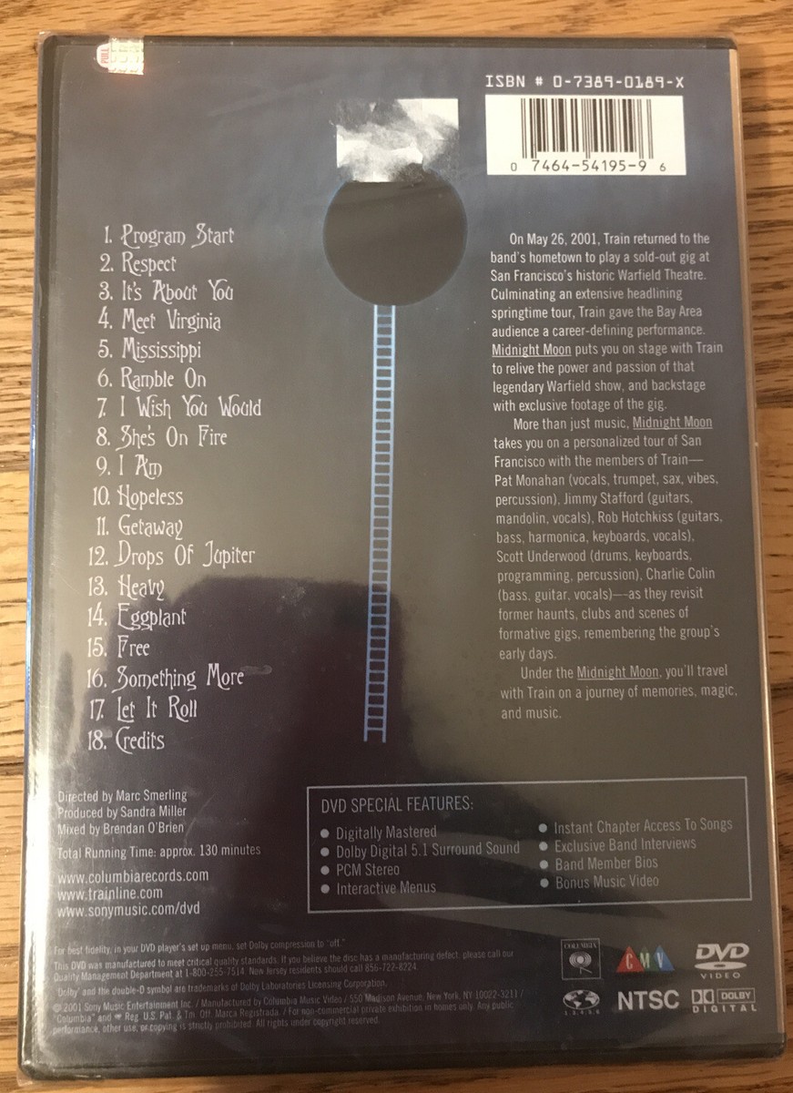 Train - Midnight Moon (DVD, 2001) New and Sealed. 74645419596| eBay