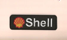NEW 1 3/8 X 4 1/4 INCH SHELL GASOLINE IRON ON PATCH FREE SHIPPING