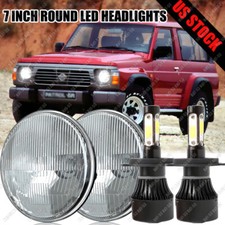 7 Inch Round Led Headlight 12v High-low Beams Super Bright For Nissan Patrol Y60