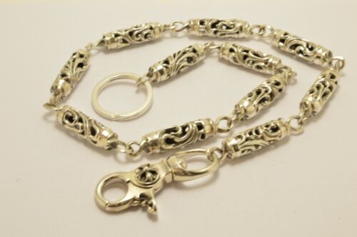 925 Sterling Silver Biker Wallet Chain. 167 grams, 64 cm, 25" - Picture 1 of 12