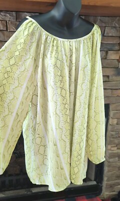 Jaclyn Smith Top Womens Size 2X Bare Shoulder Long Sleeve Blouse 