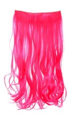 Haarteil Extension breite Haarverlängerung 5 Clips lockig Neonpink YZF-3178