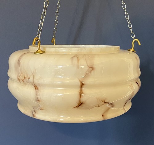 Vintage Art Deco Flycatcher marbled Glass Ceiling Light Shade Original 1930s - Picture 3 of 8